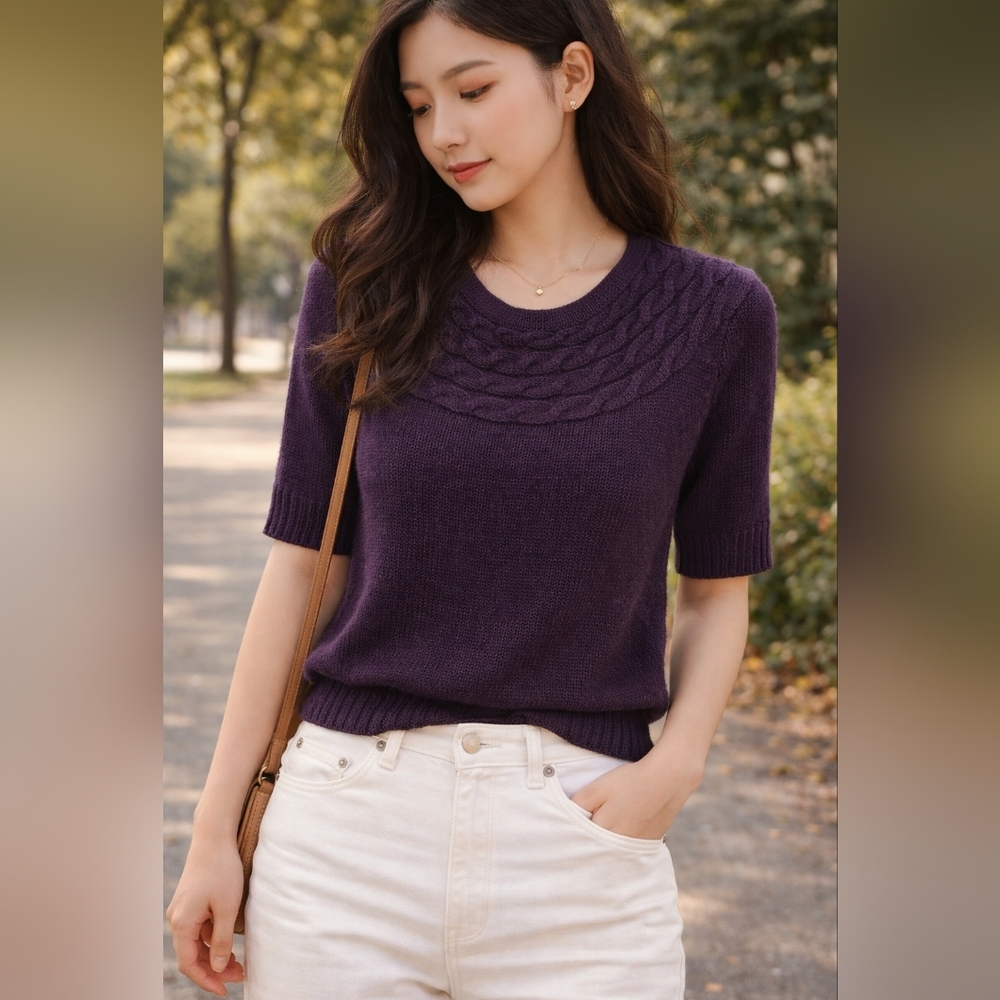 RW&CO. Purple Crew Neck Sweater